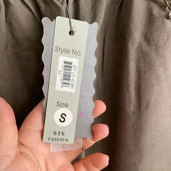 🆕Pretty Angel Ecru Lace-Accent Wide-Leg Linen Blend Pants S🆕 - Picture 11 of 14